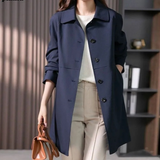 Natasha | Women's Button Front Long Trench Coat