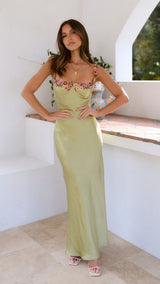 Brittany | Women's Floral Strap Slim Maxi Dress