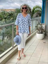 Macy | Women's Yellow Polka Dot Blouse
