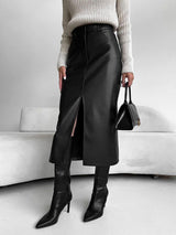 Matilda | Women's High-Slit Elegant Midi Skirt