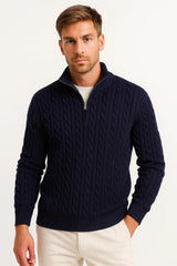 Weston | Men's Quarter Zip Cable Knit Sweater