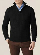 Troy | Men's Cable Knit Half Zip Sweater