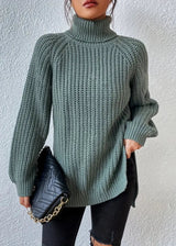Lola | Women's Winter Turtleneck Ribbed Knit Sweater