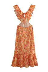 Kristen | Women's Floral Elegant Ruffle Maxi Dress