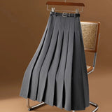 Maxine | Women's Pleated Belted Midi Skirt