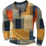 Cesar | Men's Patchwork Henley T-Shirt
