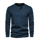 Ned | Men's Stylish Long-Sleeve Henley Shirt