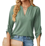 Odette | Women's Green V Neck Blouse