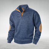 Camden | Men's Blue Sweater with Elbow Patches