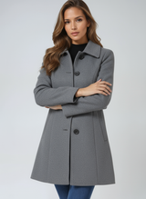 Anastasia | Women's Gray A-Line Midi Coat