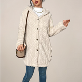 Elaine | Women's Longline Hooded Textured Knit Cardigan