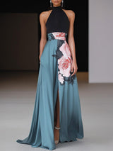 Tina | Women's Floral Crew Neck Sleeveless Maxi Dress
