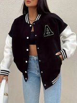 Opal | Women's Casual Oversized Varsity Bomber Jacket