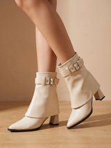 Cora | Women's Pointed Toe Block Heel Ankle Boots