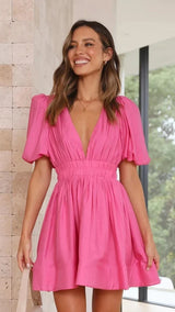 Sabrina | Women's Puff Sleeve Mini Dress