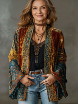 Laura | Women's Printed Velvet Kimono