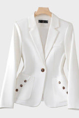 Eliana | Women's White Blazer with Buttons