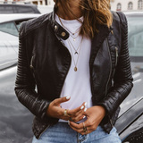 Elise | Women's Padded Leather Biker Jacket