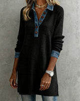 Adeline | Women's Black Button Sweater