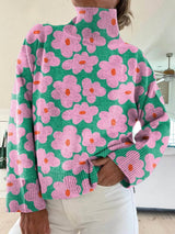 Tatum | Women's Floral High Neck Knit Sweater